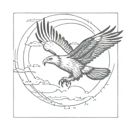 Eagle Flying With Sun Behind It