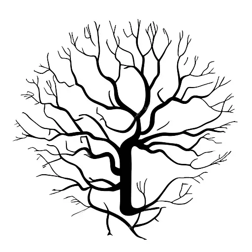 A Minimalist Design Of A Family Tree With Each Branch Representing A Different Family Member