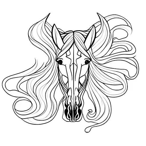 Half Horse Half Skull Of Horse