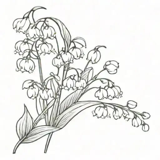 Lily Of The Valley Flower Simple Lines