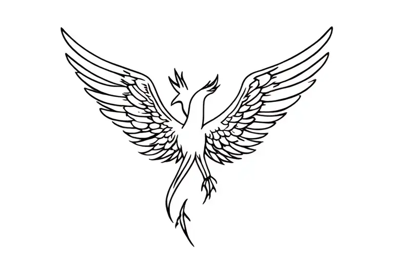 Wings Spread Wide Feminine Phoenix