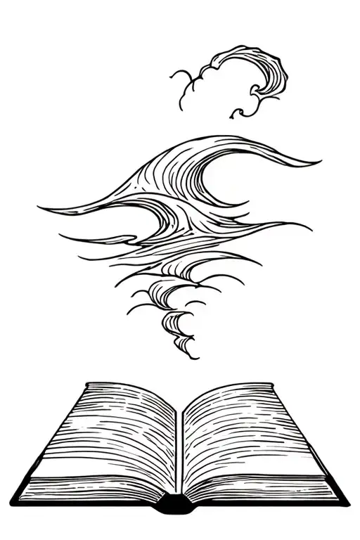 Open Book With Wave Crashing Waves In The Background