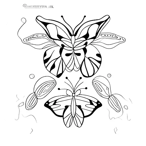 Mother Butterfly And Daughter Butterfly