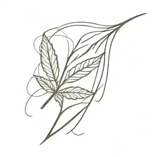 A Weed Leaf With The Word Heaven Wrapped Around It