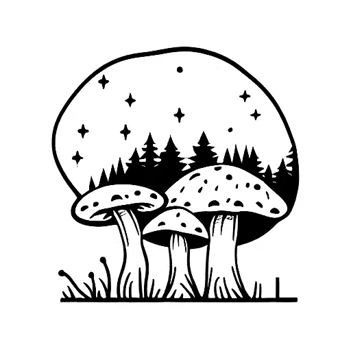 Fairy Resting Arms And Head On Mushroom