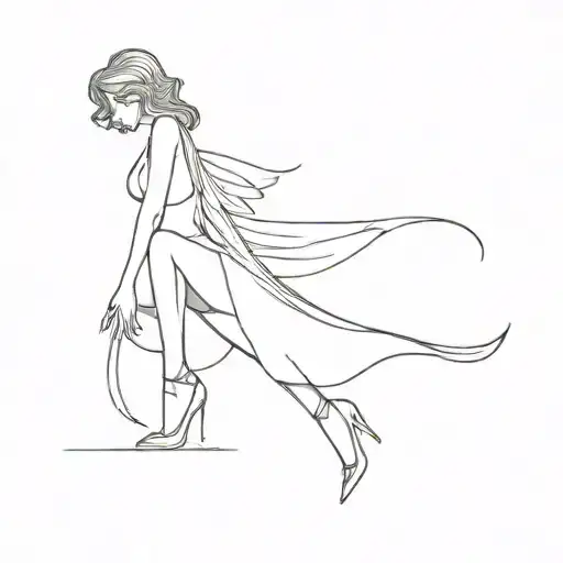Angel Woman With Dress And Heels