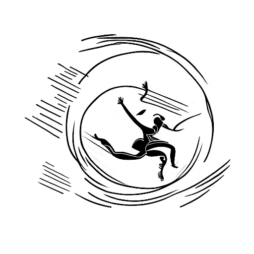 A Dancer Gracefully Leaping Over A Mountain Range