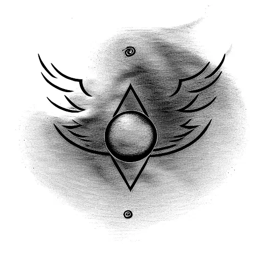 Golden Snitch With A Swirly Line At The Bottom