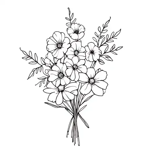 April Birth Flower Bouquet Wrapped