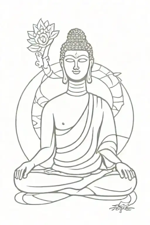 Buddha Surrounded By Elements