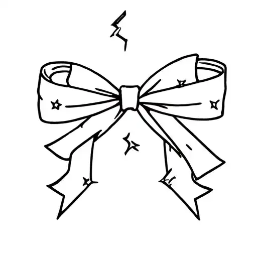 Ribbon Bow Cute Messy Broken Stars Noose
