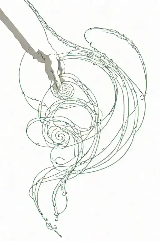 Water Spiraling Around Arm To Shoulder