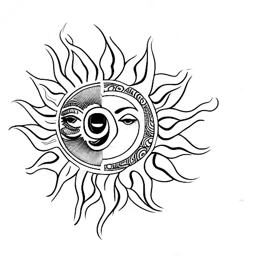 Combined Sun And Crescent