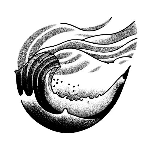 Ocean Wave And Dahlias