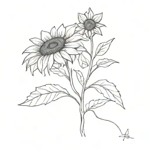 Sticky Leaves Blue Skies And Sunflower