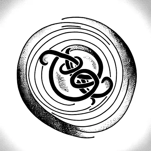 Eternal Celtick Love Knot With Sunrays And A Circle Inside