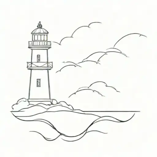 A Lighthouse In A Storm Divided In Two