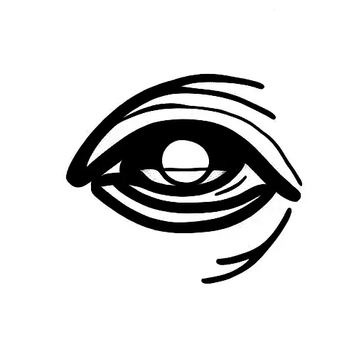 Asian Eye With Fire Inside And Smoke