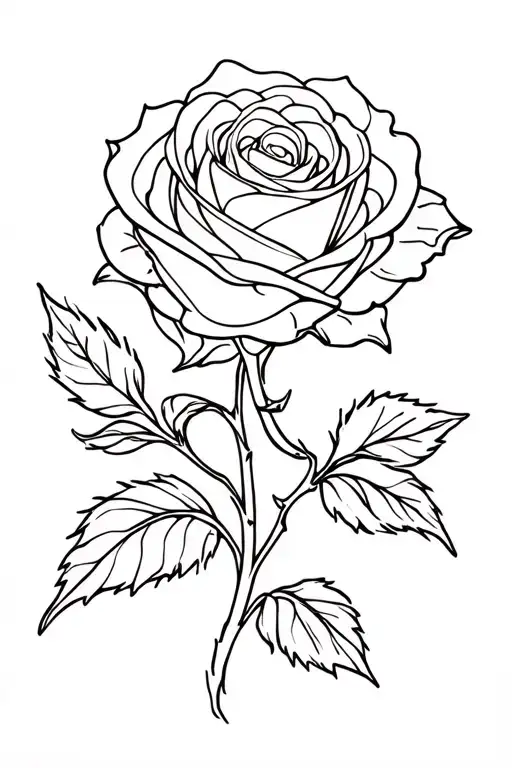 Abstract Lining Simple Rose