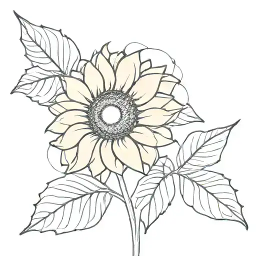 Sticky Leaves Blue Skies And Sunflower Intertwined