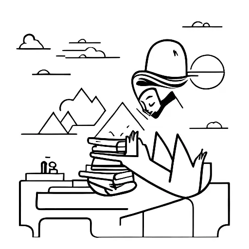 A Silhouette Of A Person Reading A Book Under A Vibrant Sunset