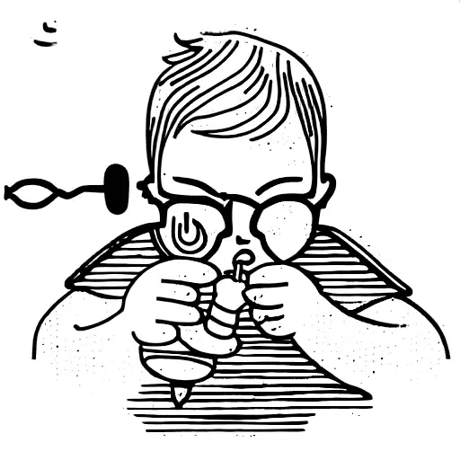 Little Boy Blowing Bubbles