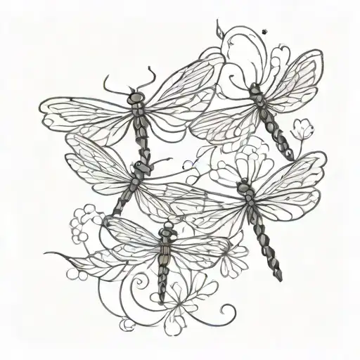 Dragonflies Flying Towards