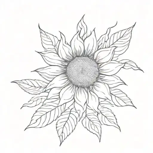 Sunflower Tattoo Design