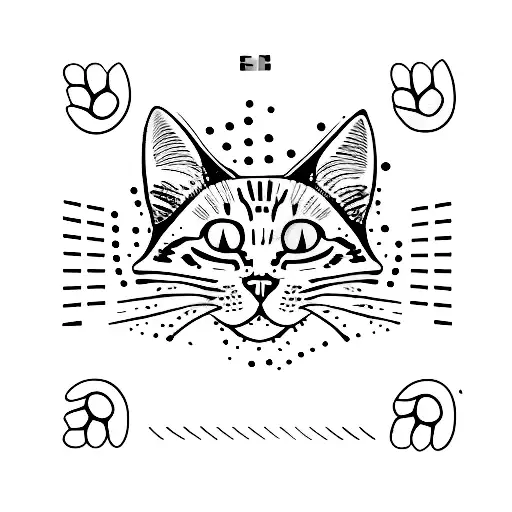 A Minimalist Tattoo Of A Passport With A Cat Paw Print Stamp