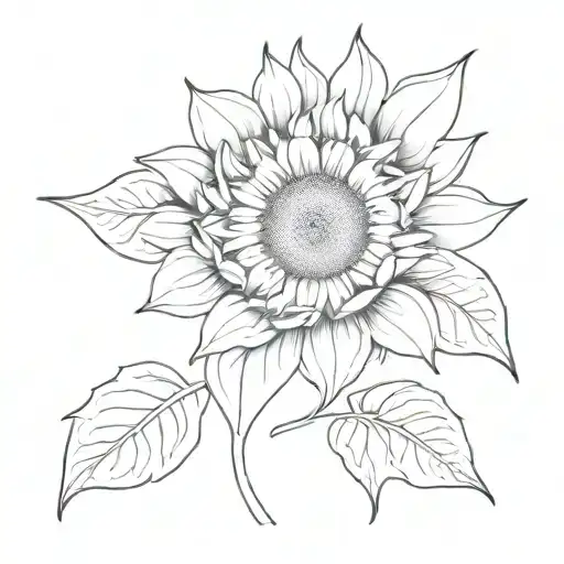 Sunflower Tattoo Design Incorporating Symbols