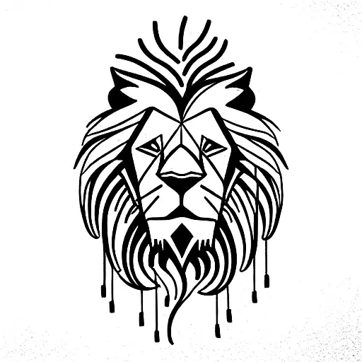 Lion Sideways With Waterfall For Mane