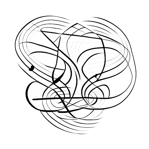 Musical Notes Intertwined With Cat Silhouettes