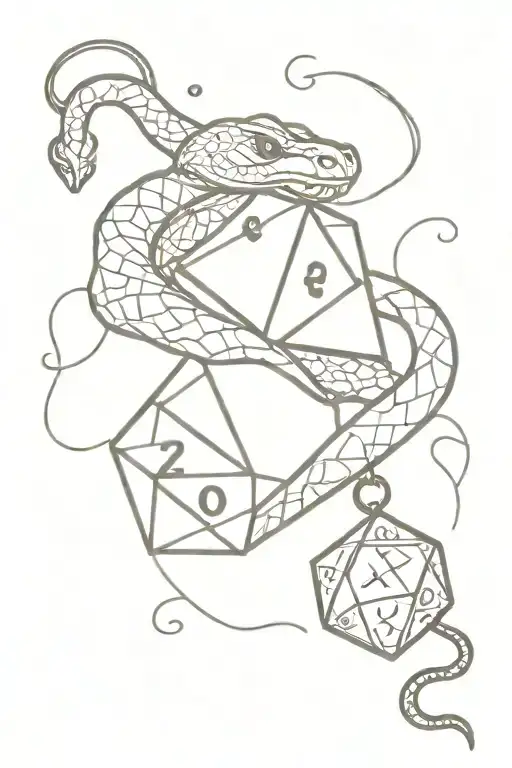 Snake Protecting D20 Dice