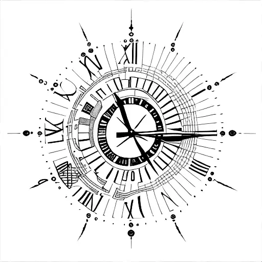 A Minimalist Tattoo Of A Dali-inspired Clock Melting Into Binary Code Numbers