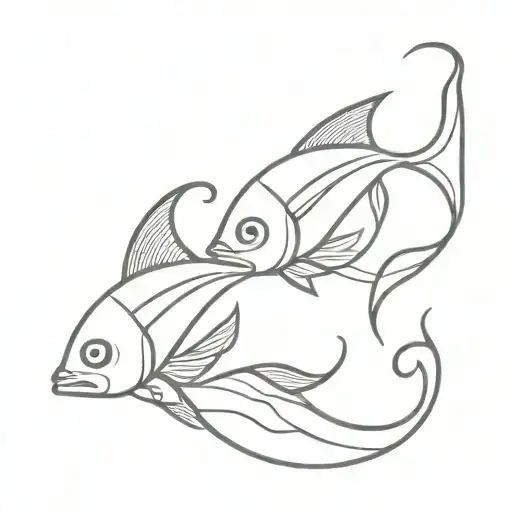 Pisces Fish With Symbol In The Middle