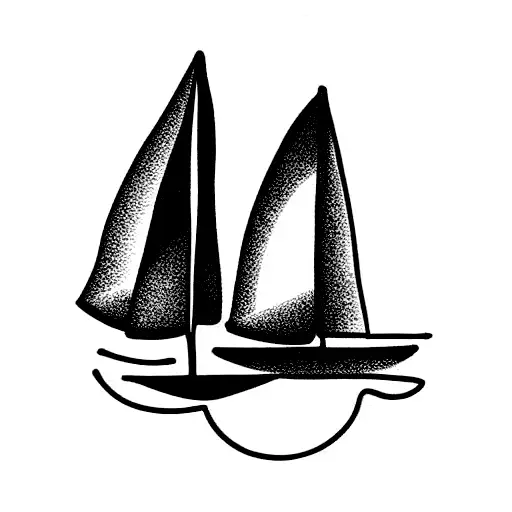Pair Of Sailboats In Ocean