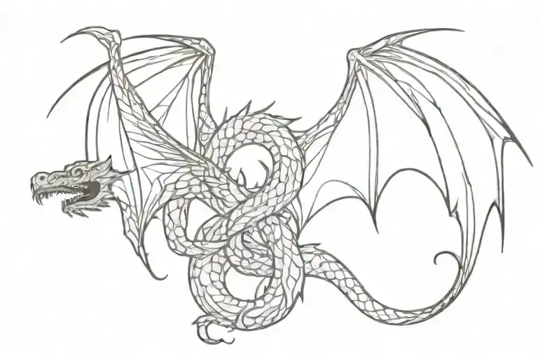 Dragon Angels And Demons And Snake