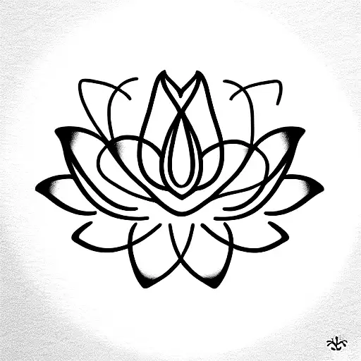 Lotus Flower With The Number 222 On Wrist