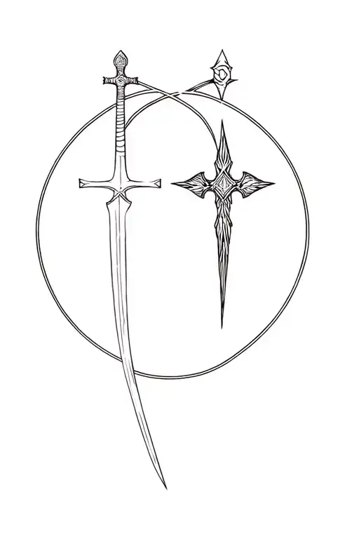 Cross Sword And Arch Angel Micheal