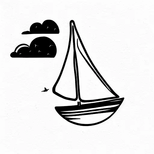 One Sailboat Far Away And Other Close In Ocean