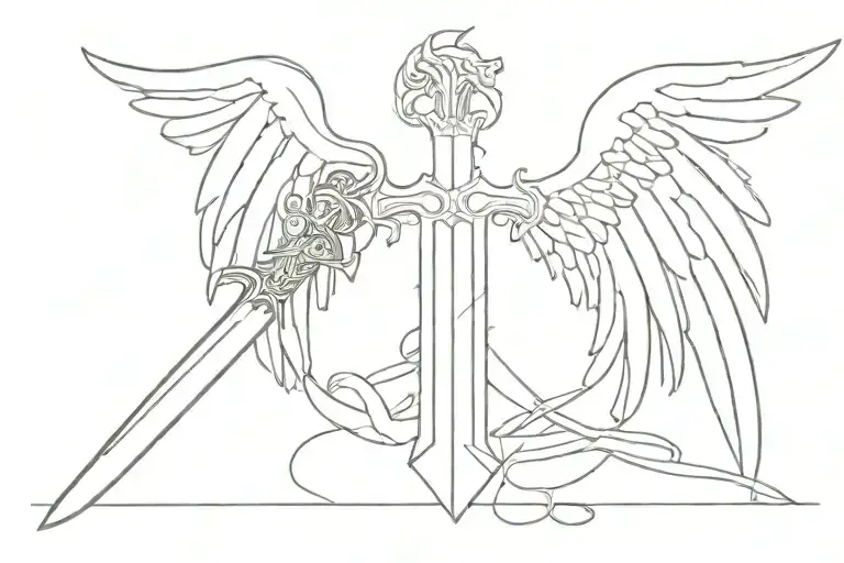 Angels And Demons Sword With Wings