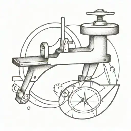 Blacksmith's Workbench Anvil And Compass