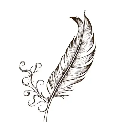 Pheasant Tail Feather Wrapped In Vine