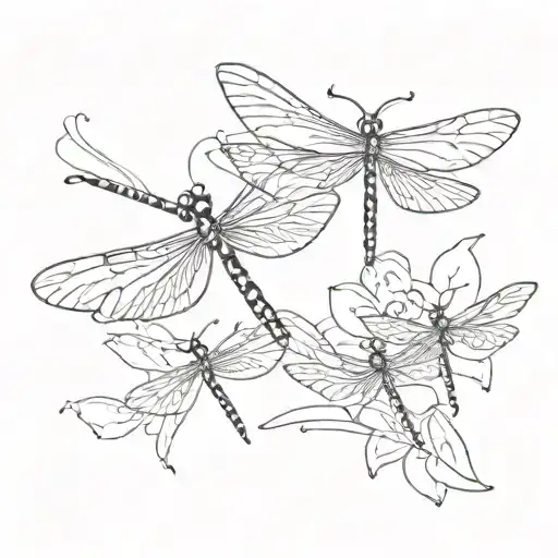 Dragonflies Flying Towards