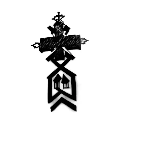 A Cross On A Black Background