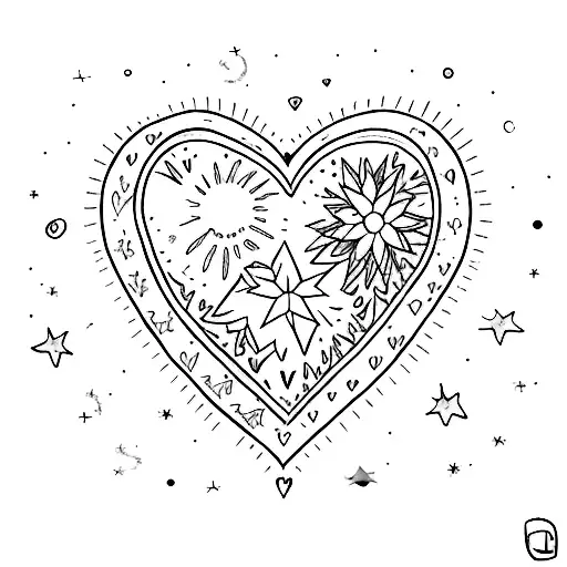 A Heart-shaped Star Surrounded By Stargazer Flowers