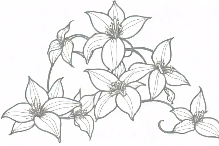 Three Trillium Flowers On A Vine Growing