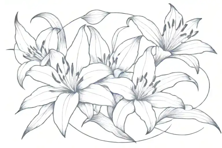 Line Of Lilys Surrounding