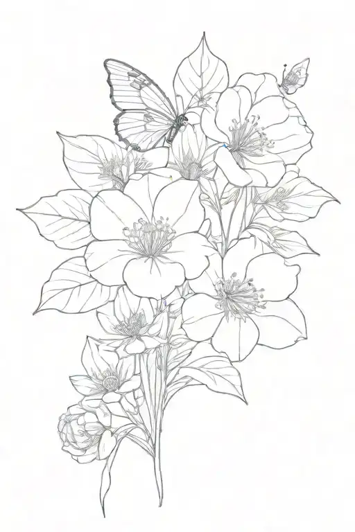 January And September Birth Flowers With Butterflies