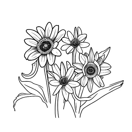 Daisy And 2 Daffodil